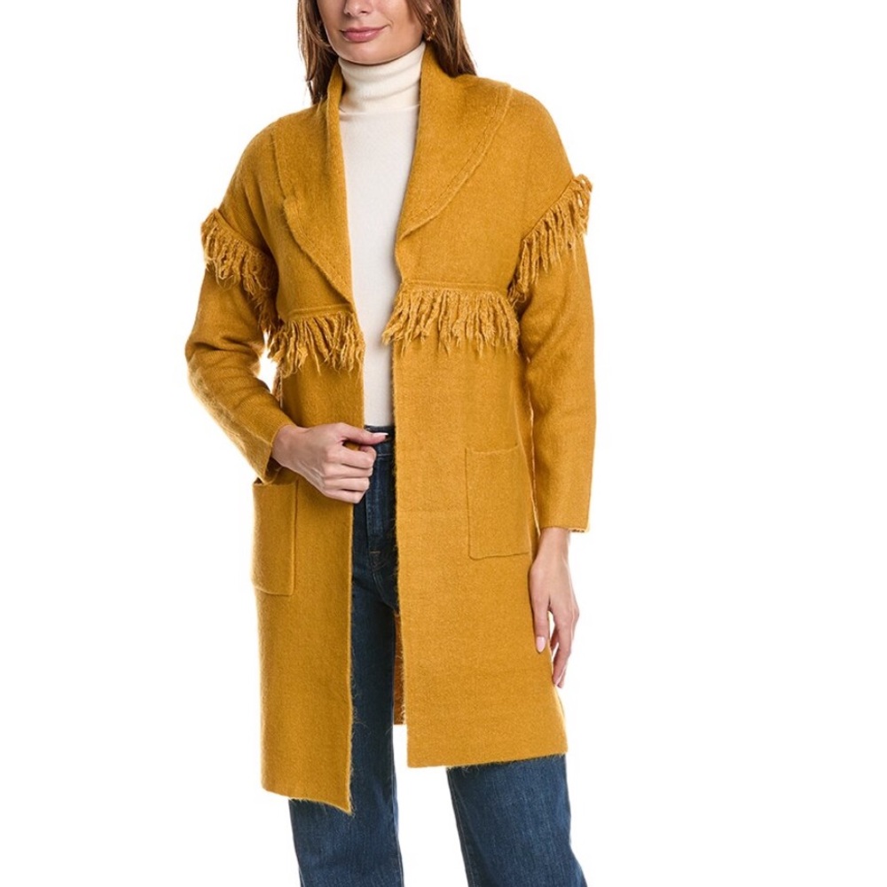 Rain + Rose Sweater Coat in Yellow, Size Large, NWT